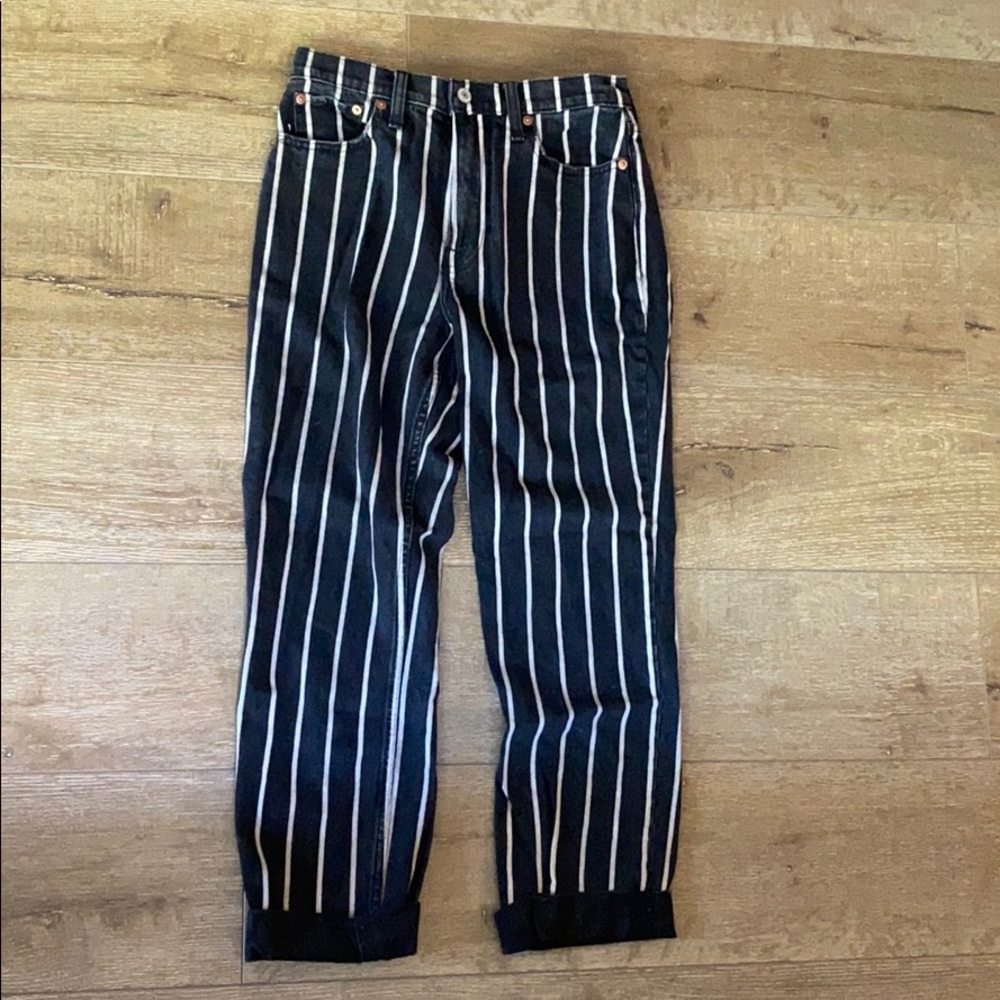 Abercrombie & Fitch Striped Boyfriend Jeans